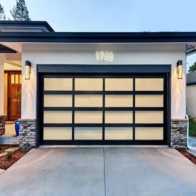 Glass Aluminum Alloy Commercial Sectional Garage Door