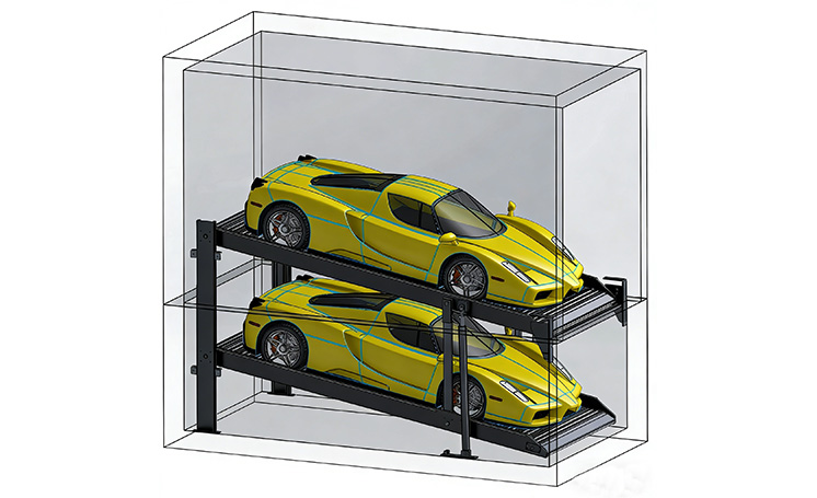 TILTING 2 CARS PIT PARKING LIFT